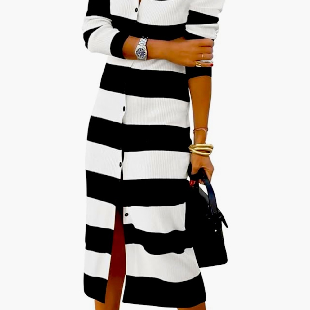 Pretty Garden button front sweater dress